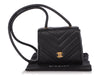 Chanel Vintage Mini Black Chevron Quilted Lambskin Envelope Flap