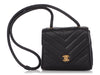 Chanel Vintage Mini Black Chevron Quilted Lambskin Envelope Flap