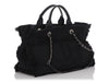 Chanel Black Quilted Fabric Deauville Fringed Tote