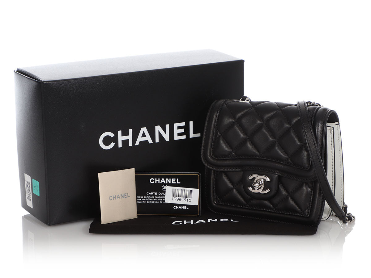 Chanel Mini Black and White Leather Citizen Flap by Ann's Fabulous Finds