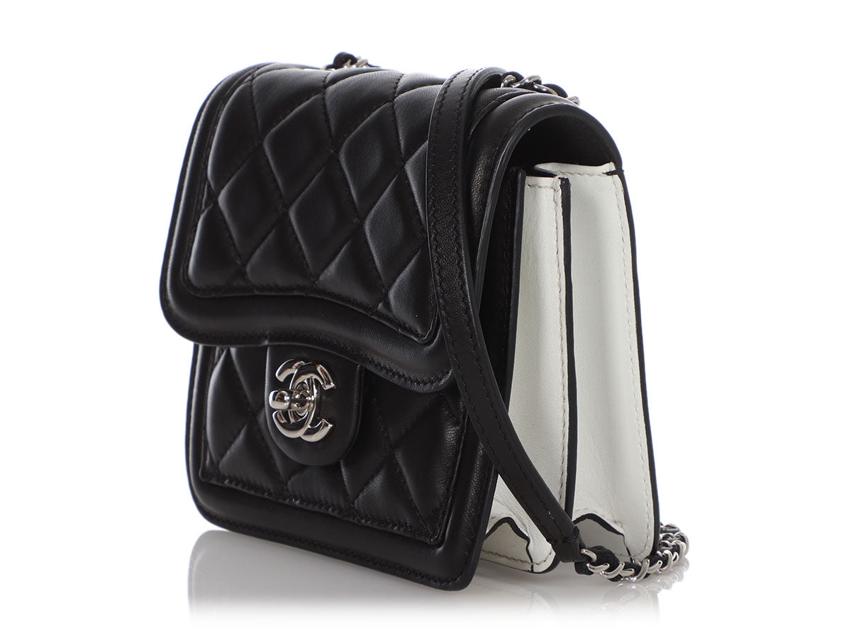 Chanel Mini Black and White Leather Citizen Flap by Ann's Fabulous Finds