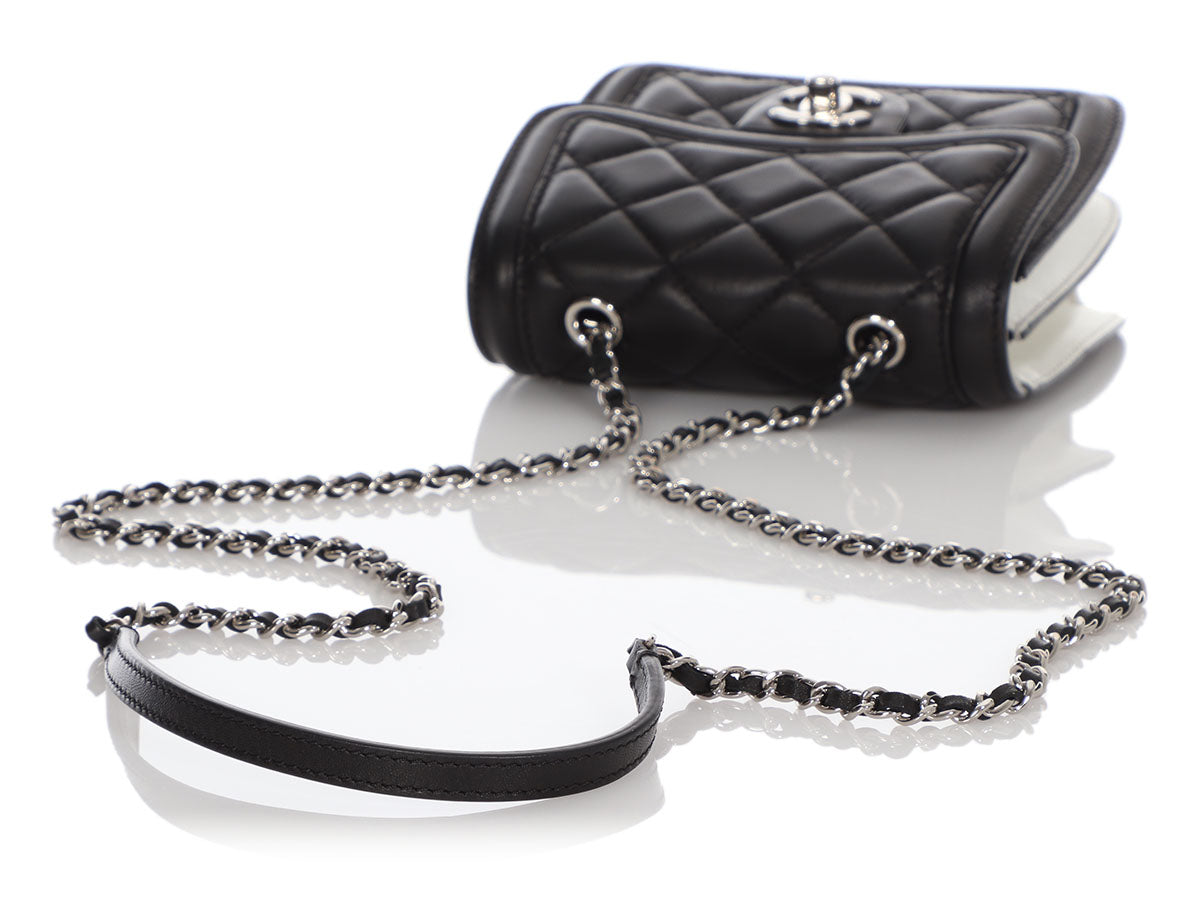 Chanel Mini Black and White Leather Citizen Flap by Ann's Fabulous Finds