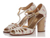 Chanel Canvas Cutout T-Strap Sandals