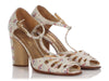 Chanel Canvas Cutout T-Strap Sandals