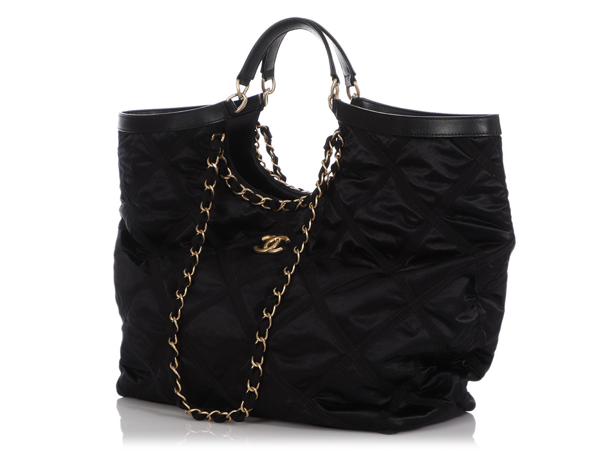 Chanel Maxi Black Nylon Shopping Tote by Ann's Fabulous Finds