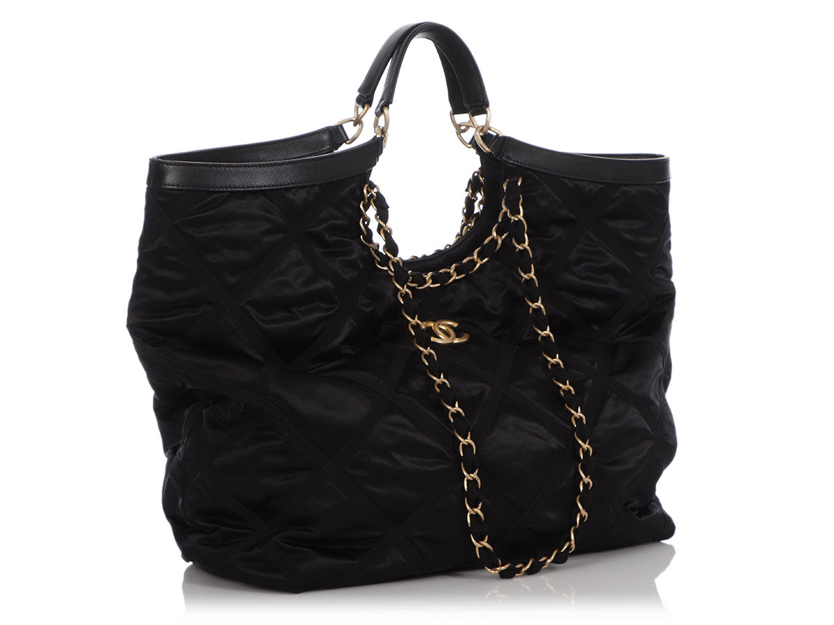 Chanel Maxi Black Nylon Shopping Tote by Ann's Fabulous Finds