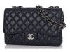 Chanel Jumbo Navy Quilted Caviar Classic Single Flap