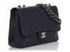 Chanel Jumbo Navy Quilted Caviar Classic Single Flap