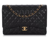 Chanel Maxi Black Quilted Caviar Classic Double Flap