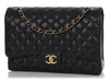 Chanel Maxi Black Quilted Caviar Classic Double Flap