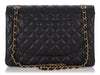 Chanel Maxi Black Quilted Caviar Classic Double Flap
