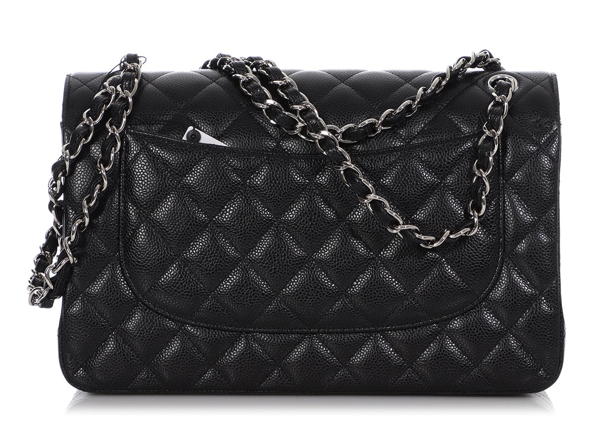 Chanel Jumbo Black Quilted Caviar Classic Double Flap by Ann's Fabulous Finds