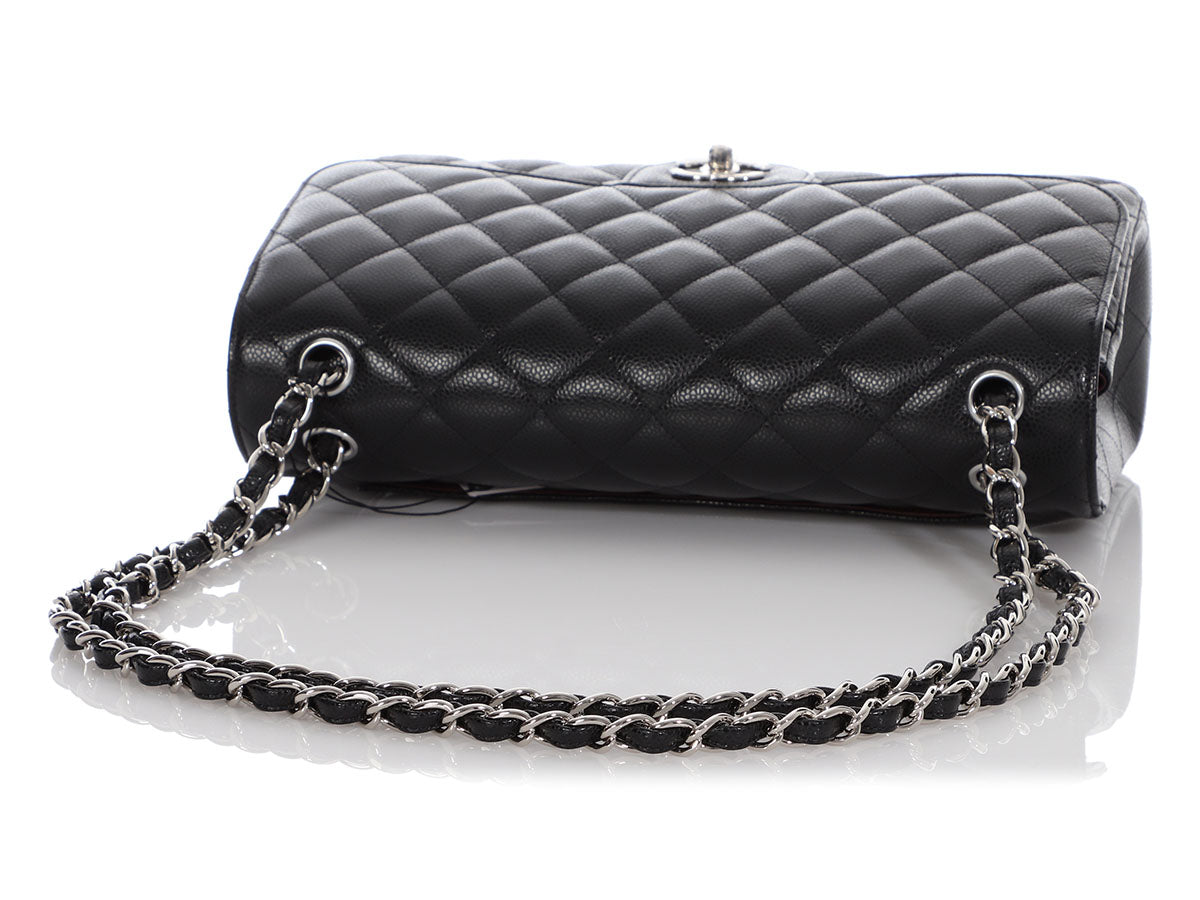 Chanel Jumbo Black Quilted Caviar Classic Double Flap by Ann's Fabulous Finds