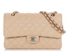 Chanel Medium/Large Iridescent Beige Quilted Caviar Classic Double Flap