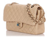 Chanel Medium/Large Iridescent Beige Quilted Caviar Classic Double Flap