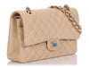 Chanel Medium/Large Iridescent Beige Quilted Caviar Classic Double Flap