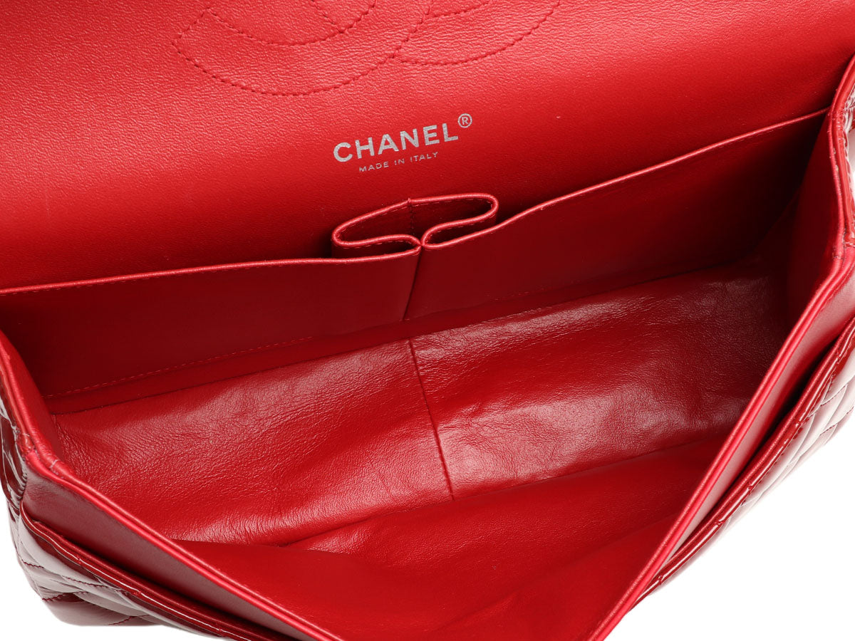 chanel shoulder bag red leather