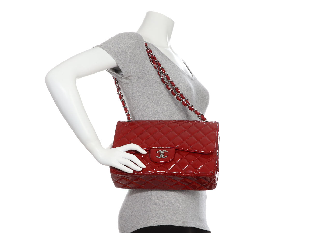 Chanel Medium/Large Red Quilted Caviar Classic Double Flap by Ann's Fabulous Finds