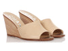 Chanel Beige Wedge Mules