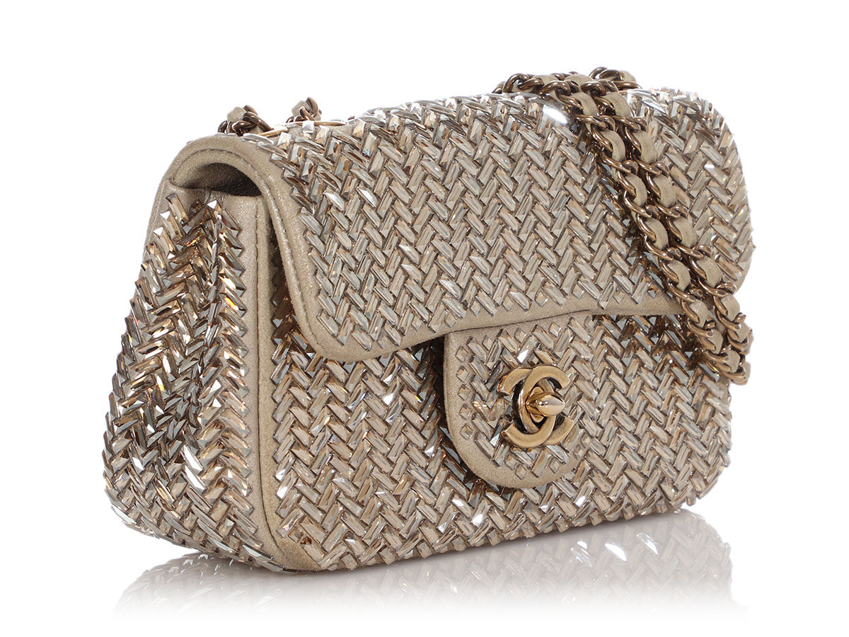 Sold at Auction: Chanel Strass Sliver Crystal Embellished Medium Flap Bag