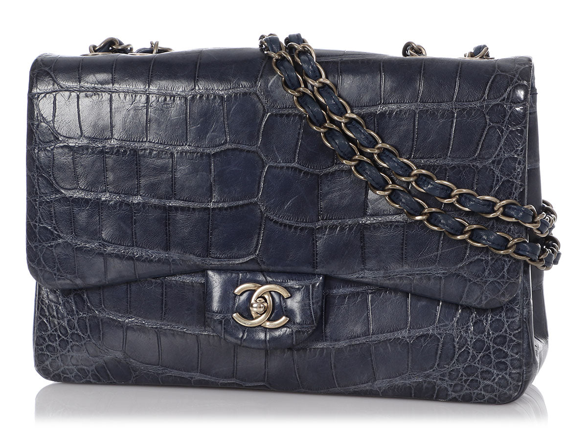 Blue Alligator Classic Handbag