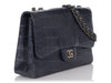 Chanel Jumbo Blue Matte Alligator Classic Single Flap