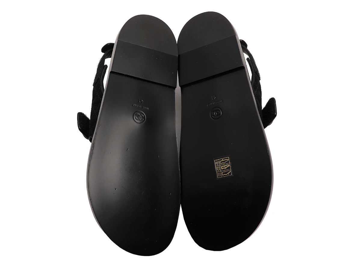 Chanel Black Mesh Dad Sandals