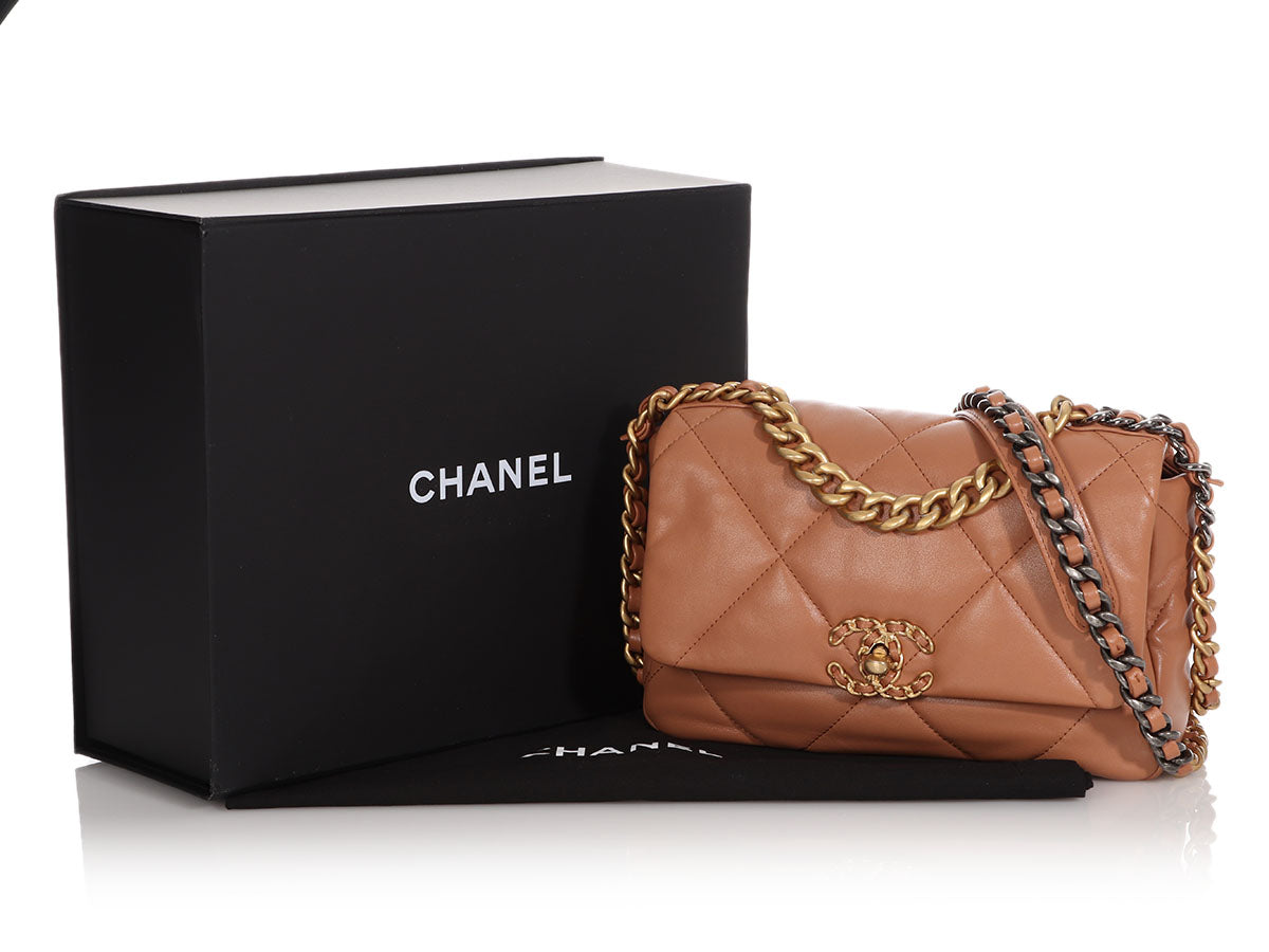 Chanel Caramel Quilted East West Flap Bag - shop 