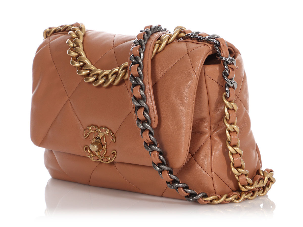 Lambskin Quilted Medium Chanel 19 Flap Brown – Trends Luxe