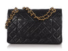 Chanel Vintage Medium/Large Black Lambskin Classic Double Flap