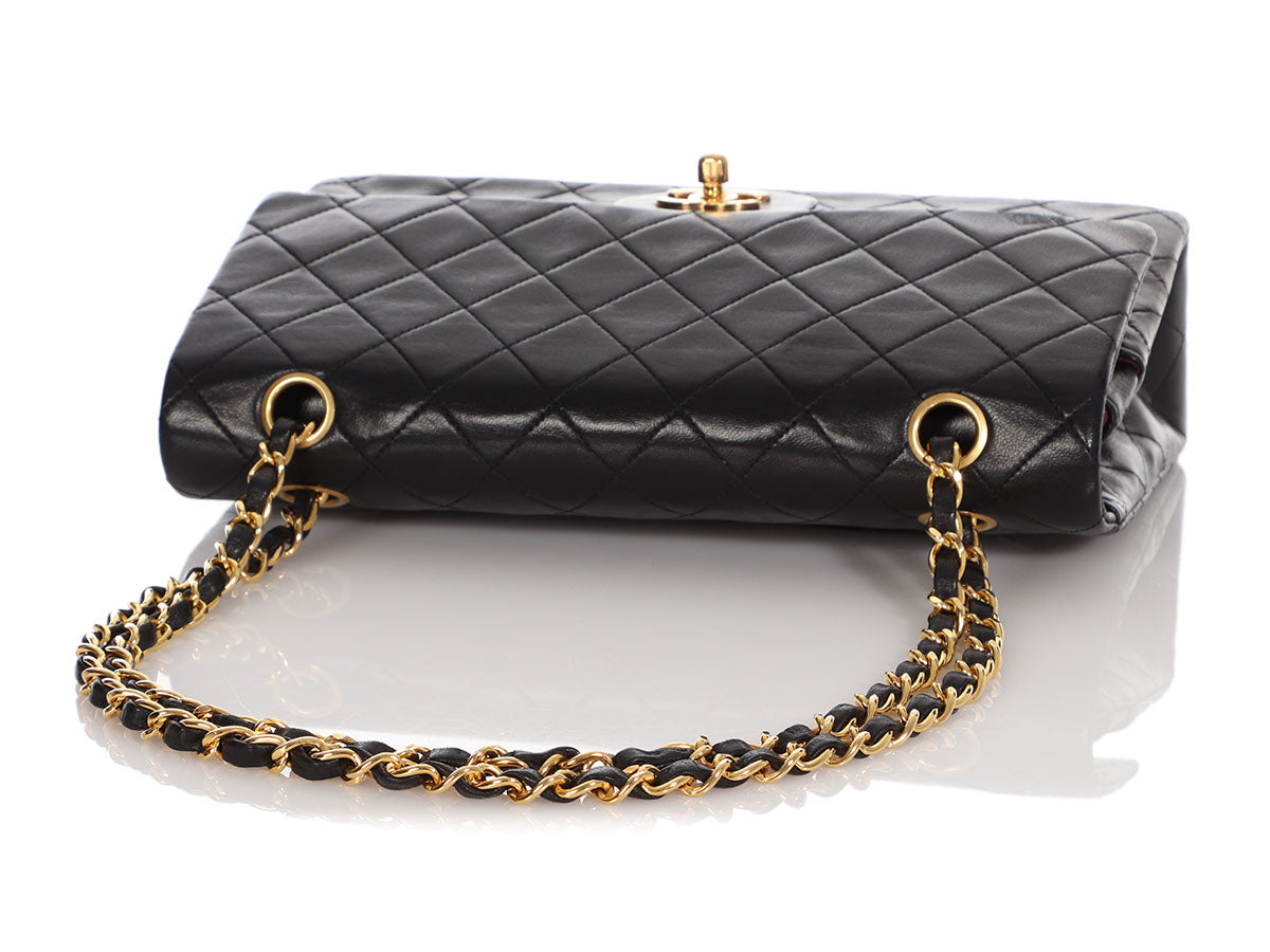 Chanel Vintage Oversized Black Matelasse Quilted Lambskin Leather