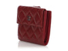 Chanel Dark Red Quilted Caviar Compact Wallet
