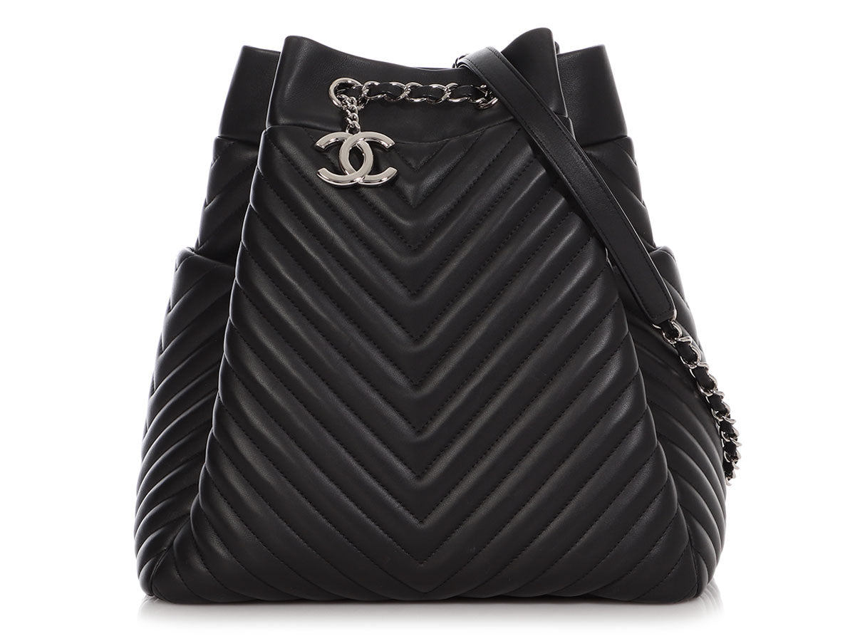 Chanel Small Black Quilted Grained Calfskin Drawstring Bucket Bag by Ann's Fabulous Finds