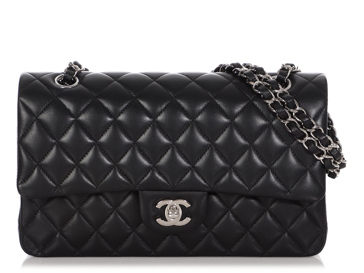 Chanel Classic Double Flap Bag Quilted Lambskin Medium Black 1900895
