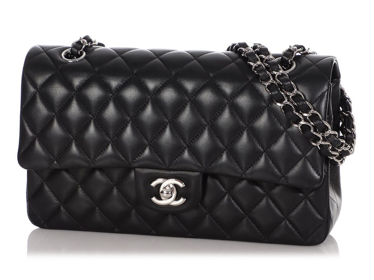 Chanel Black Quilted Lambskin Medium Classic Double Flap Bag