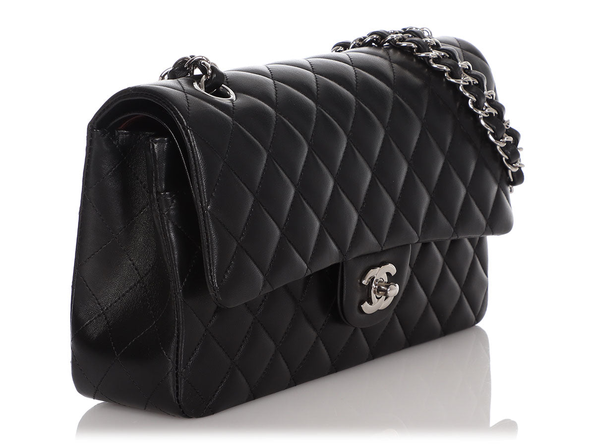 Chanel Medium/Large Black Quilted Lambskin Classic Double Flap