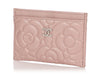Chanel Pale Pink Caviar Camellia Card Holder