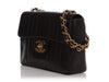 Chanel Vintage Jumbo Black Lambskin Vertically Quilted Single Flap