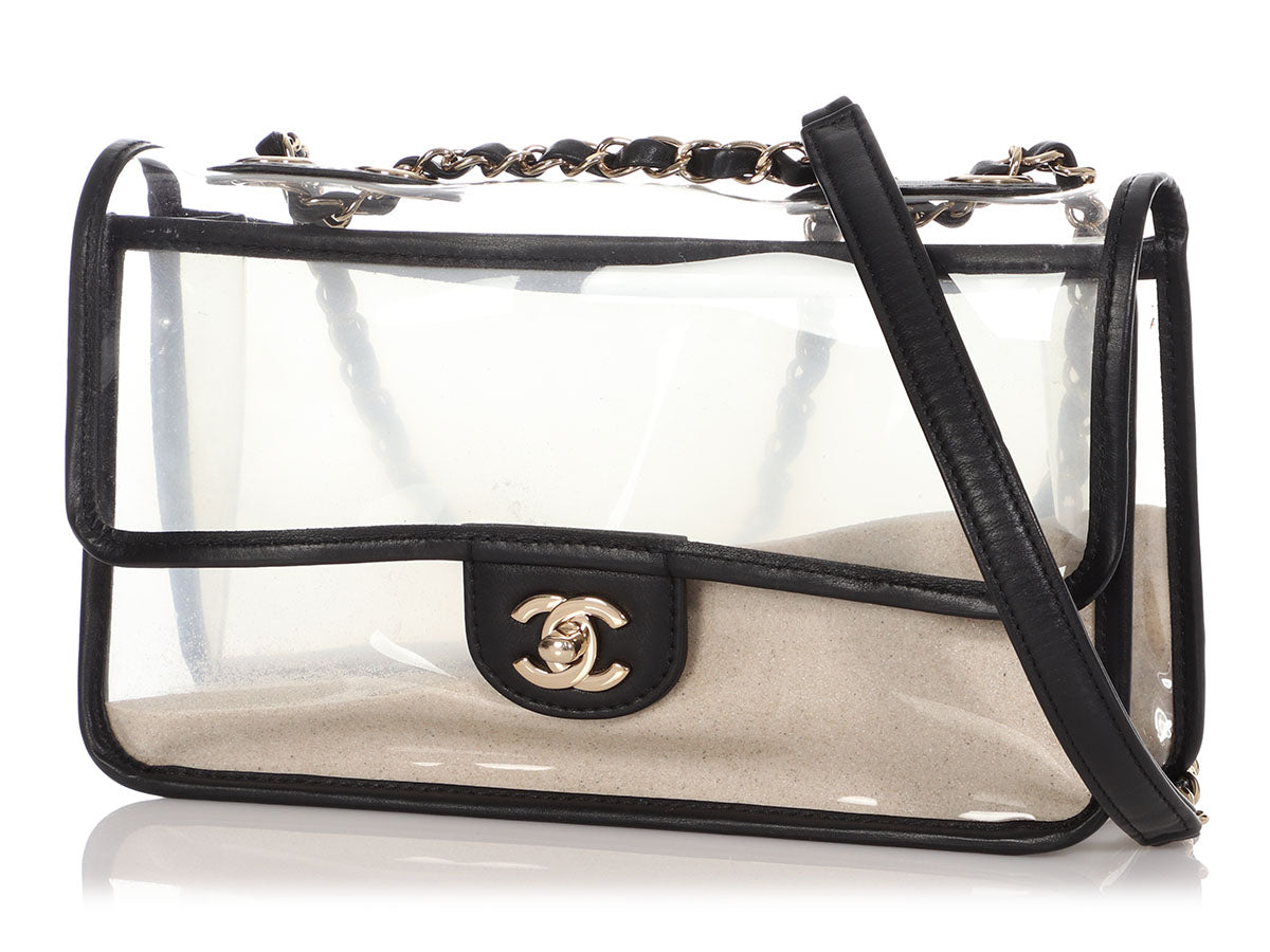 Chanel Clear Vinyl Sand by the Sea Half Flap Medium Q6B39N3EK7001