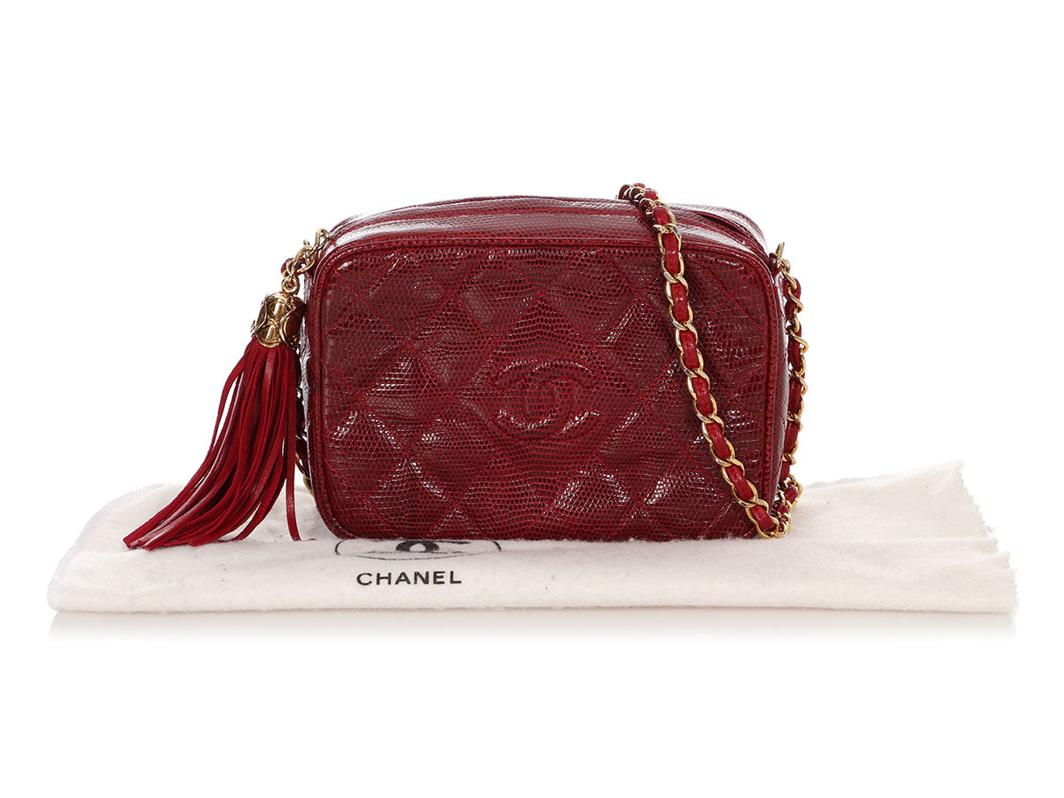 Chanel Pink Quilted Lambskin Leather Small Tassel Chain Camera Bag - shop 