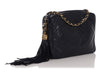Chanel Vintage Medium Navy Chevron-Quilted Lambskin Camera Bag