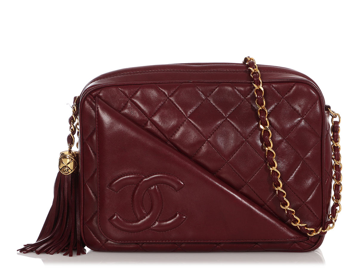 Chanel Pink Quilted Lambskin Leather Small Tassel Chain Camera Bag - shop 