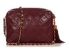 Chanel Vintage Medium Burgundy Quilted Lambskin Pocket Camera Bag