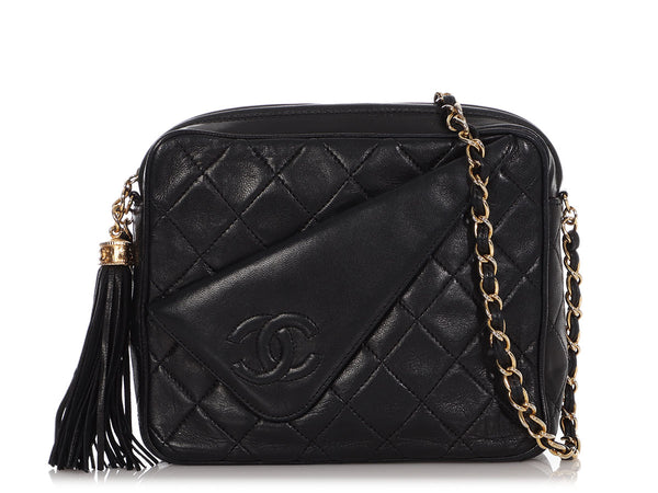 Vintage Chanel Black Lambskin Camera Bag Shoulder Bag With -  Israel