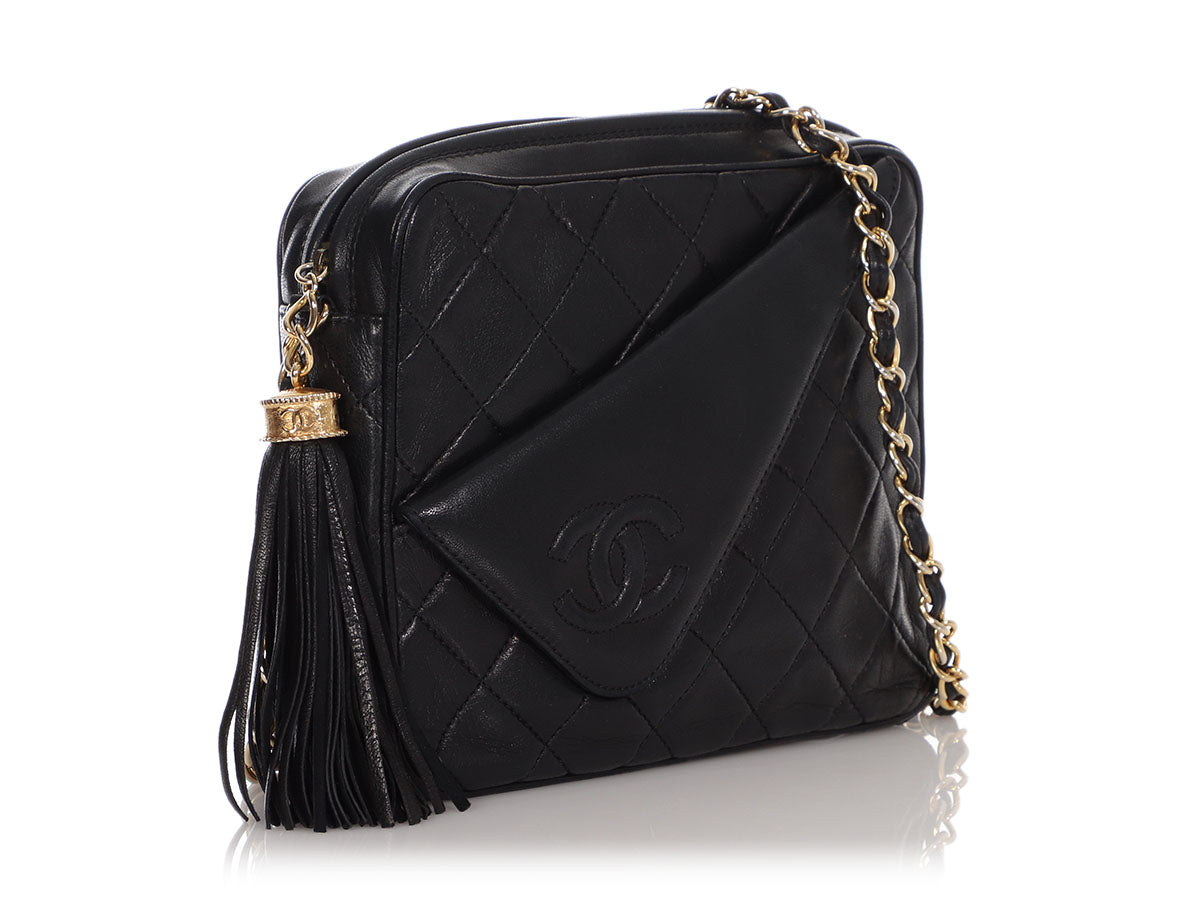 Chanel Chain Melody Camera Bag Quilted Caviar Small Black 1422702