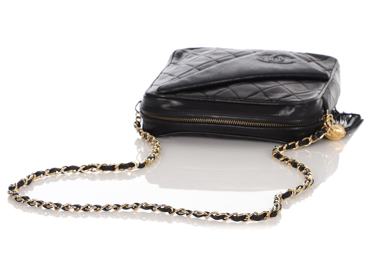 chanel bag black leather