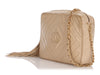 Chanel Vintage Medium Beige Chevron-Quilted Lambskin Camera Bag