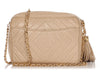 Chanel Vintage Medium Beige Chevron-Quilted Lambskin Camera Bag