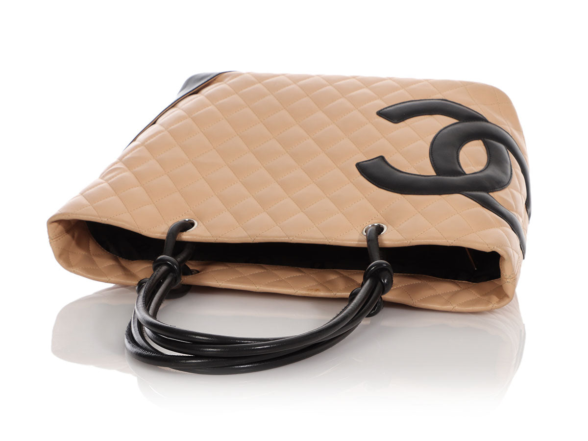 Chanel Beige and Black Cambon Messenger - Ann's Fabulous Closeouts