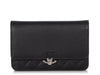 Chanel Black Part-Quilted Grained Calfskin Box Wallet On Chain